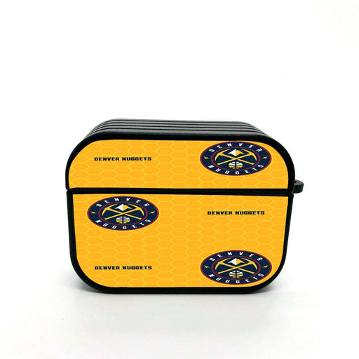 denver nuggets logo hexagon yellow airpods case