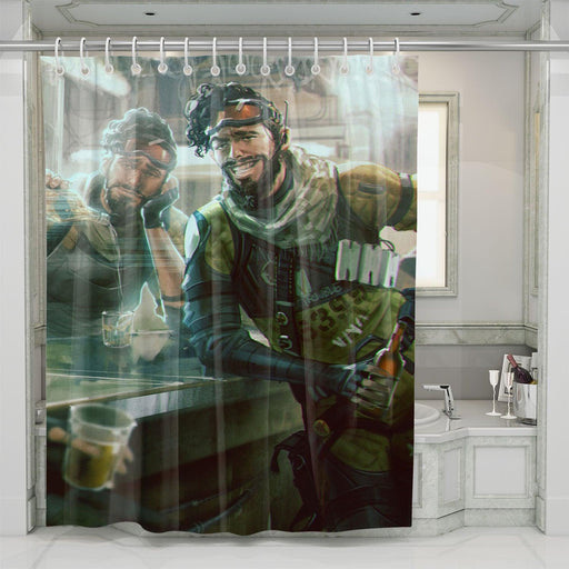 cyberpunk apex legends in bar shower curtains