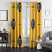 denver nuggets logo hexagon yellow window Curtain