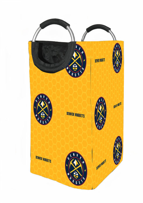 denver nuggets logo hexagon yellow Laundry Hamper | Laundry Basket