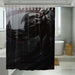 cyberpunk futuristic city shower curtains