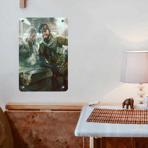 cyberpunk apex legends in bar Poster Metal print wall art