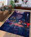 cyberpunk futuristic city Living room carpet rugs