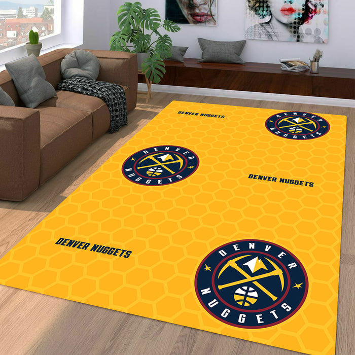 denver nuggets logo hexagon yellow Living room carpet rugs