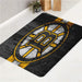 dark boston ruins logo bath rugs