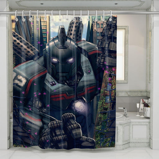 cyberpunk robbot steel game shower curtains