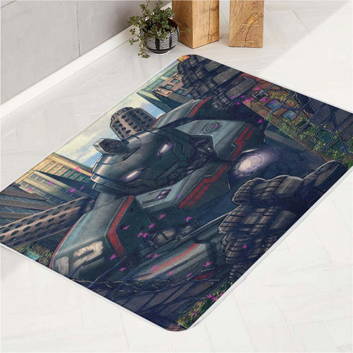 cyberpunk robbot steel game bath rugs