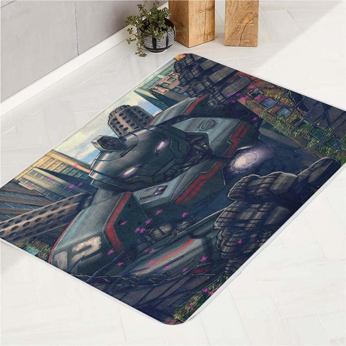 cyberpunk robbot steel game bath rugs