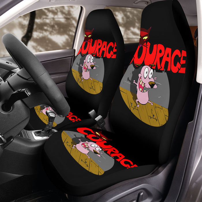 dark courage the cowardly dog cartoon Car Seat Covers