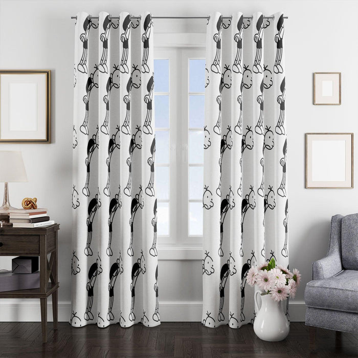 diary of whimpy kids cartoon window Curtain