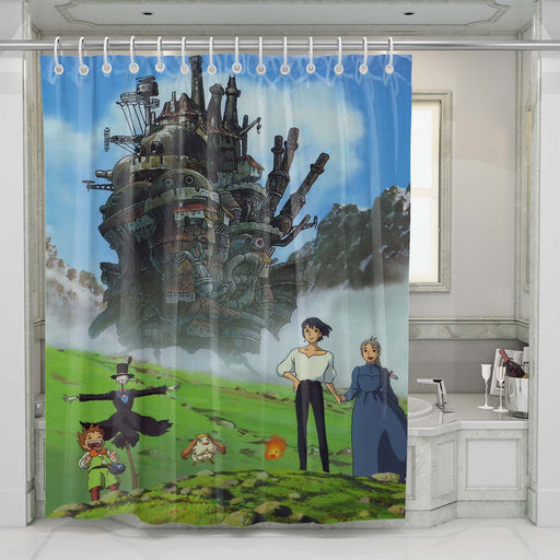 howl's moving castle anime shower curtains