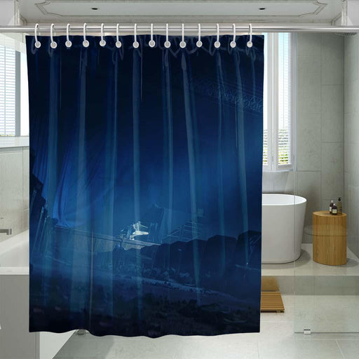 darkness dog shower curtains