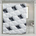 dimension monochrome square twirl shower curtains