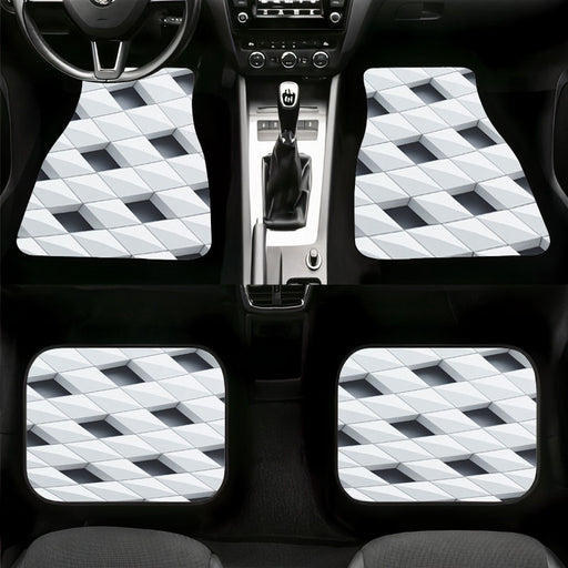 dimension monochrome square twirl Car floor mats Universal fit