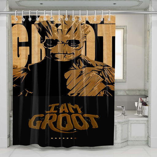 i am groot guardians of the galaxy marvel shower curtains