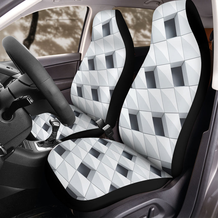 dimension monochrome square twirl Car Seat Covers