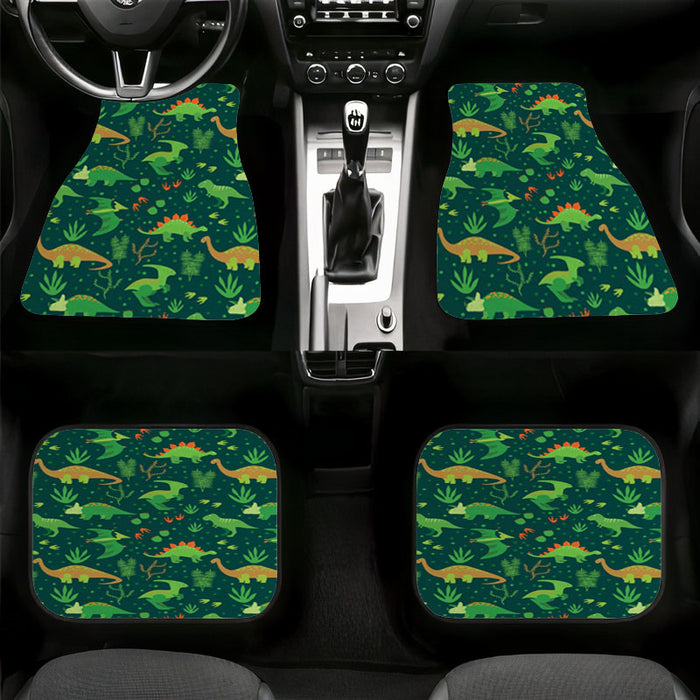 dinosaurs and forest green Car floor mats Universal fit