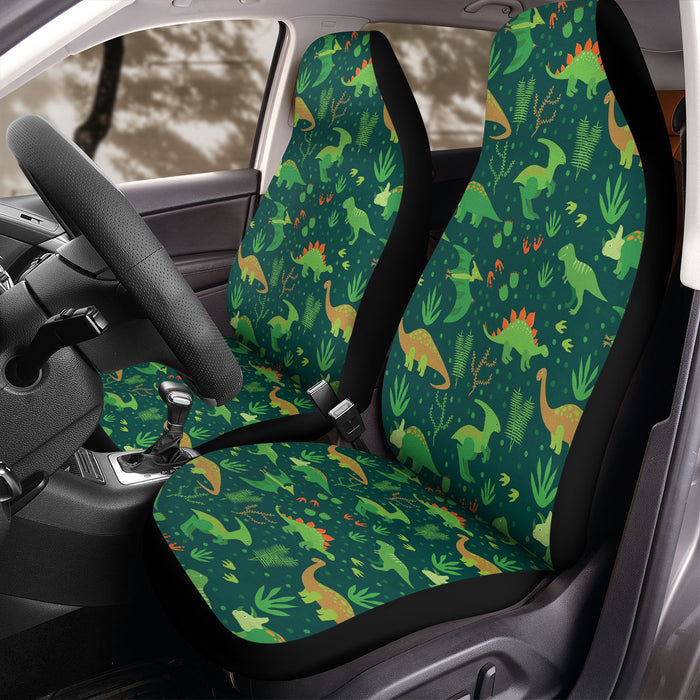 dinosaurs and forest green Car Seat Covers