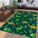 dinosaurs and forest green Living room carpet rugs