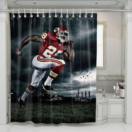 dark mode nfl player shower curtains