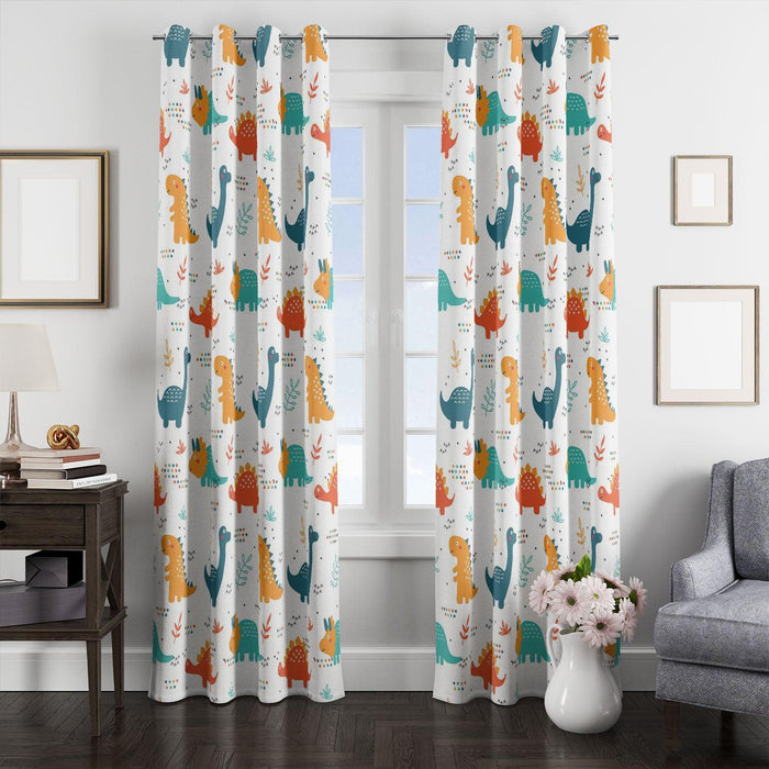 dinousaurs kids colorful window Curtain