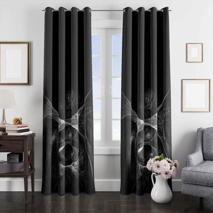 dark oakley logo brand monochrome window Curtain