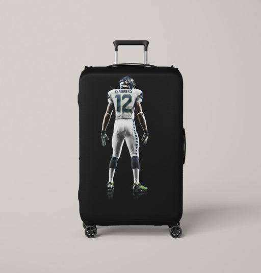 dark seahawks player nfl Luggage Covers | Suitcase