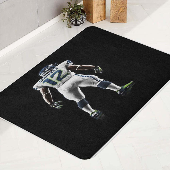 dark seahawks player nfl bath rugs