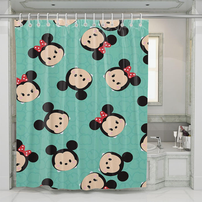 disney mickey mouse cute faces shower curtains