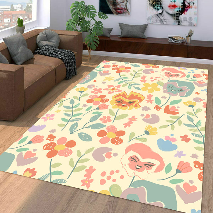 disney style flower emotions Living room carpet rugs