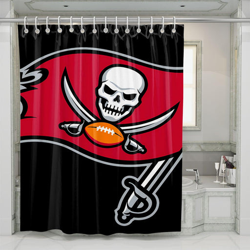 dark tampa bay buccaneers flag shower curtains