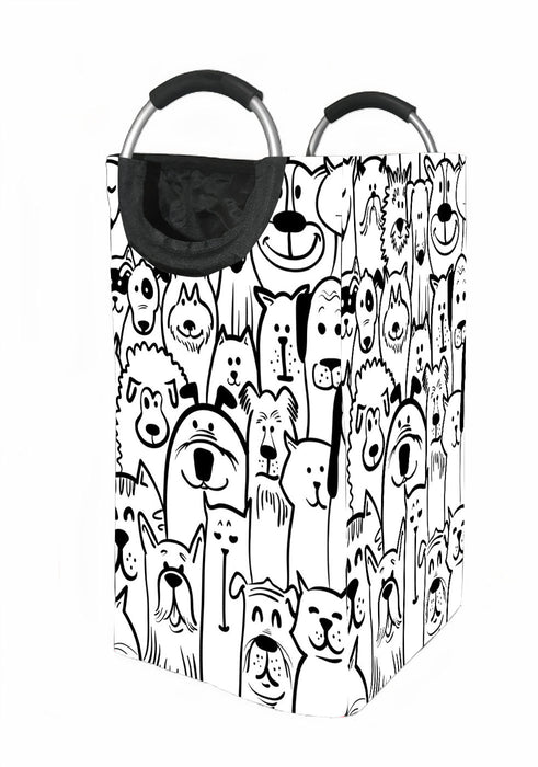 dog and cat doodle pattern Laundry Hamper | Laundry Basket