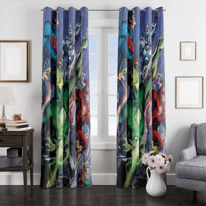 dc comics character window curtains