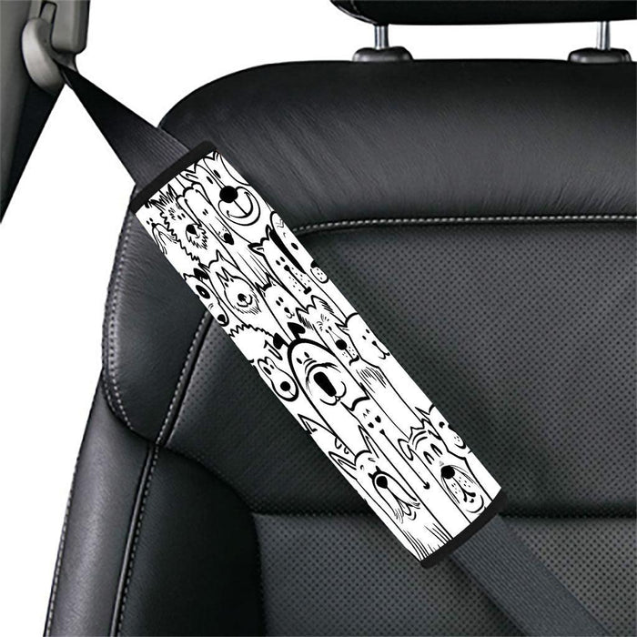 dog and cat doodle pattern Car seat belt cover