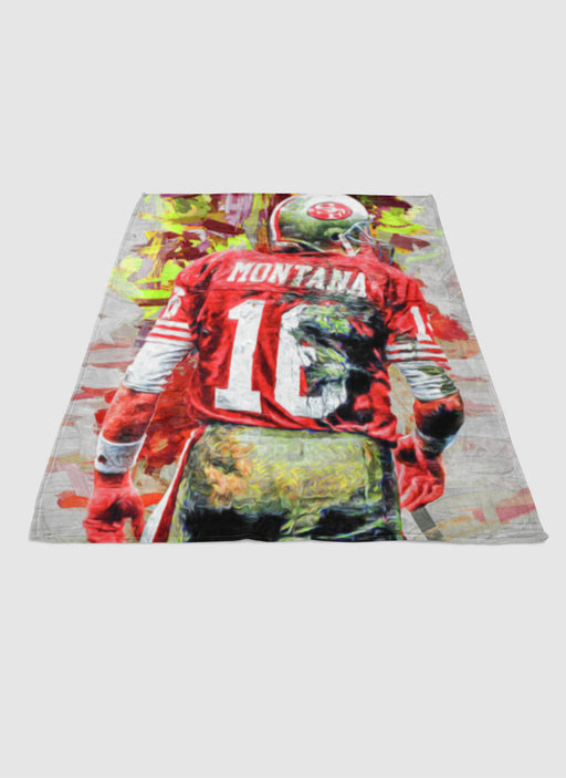 JOE MONTANA 49ERS ART soft fleece blanket