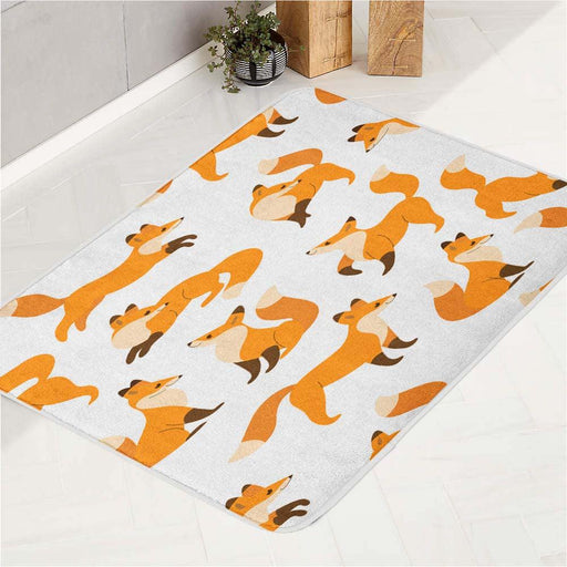 dog orange very cute poses bath rugs