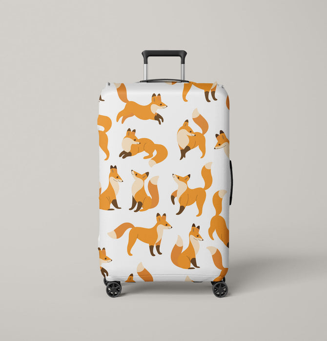 dog orange very cute poses Luggage Cover | suitcase