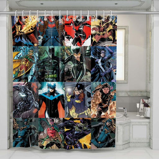 dc superhero character shower curtains