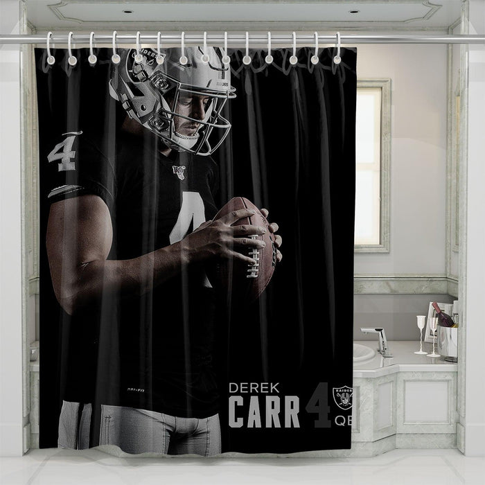 derek carr from oakland raiders shower curtains