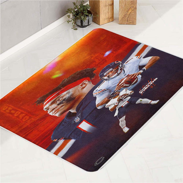 justin field chicago bears bath rugs