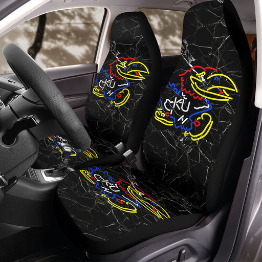 Kansas jayhawks marble logo Car Seat Covers