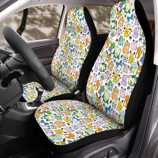 doodle character pokemon Car Seat Covers