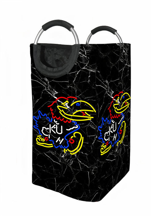 kansas jayhawks marble logo Laundry Hamper | Laundry Basket