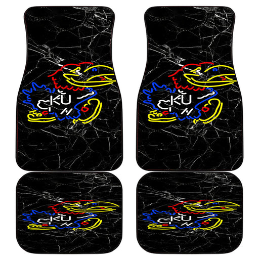 Kansas jayhawks marble logo Car floor mats Universal fit