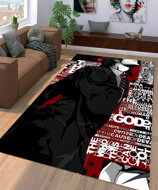 death note typography Living room carpet rugs