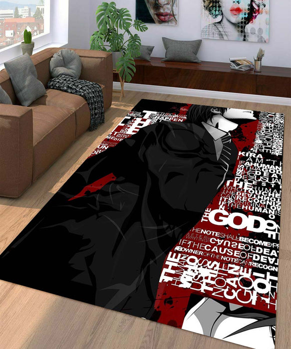 death note typography Living room carpet rugs