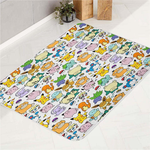 doodle character pokemon bath rugs