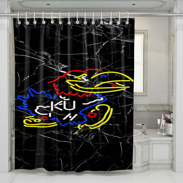 kansas jayhawks marble logo shower curtains