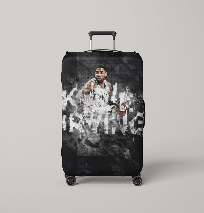 distort kyrie irving white jersey cavs Luggage Covers | Suitcase