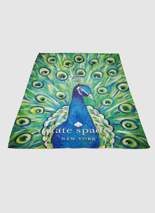 kate spade art peacock 2 soft fleece blanket